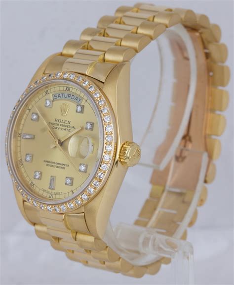 18k gold rolex presidential price|Rolex presidential diamond bezel price.